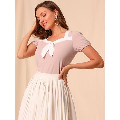 [25%OFF] Delicate Tie Blouse + Rose Short