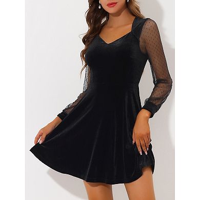 Textured mesh gloves sweetheart neck zip-up slit cami mini dress