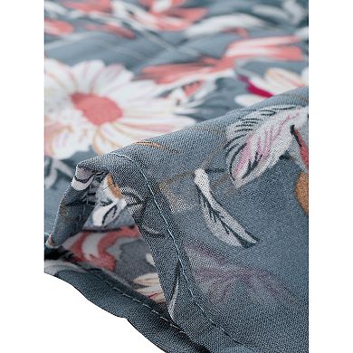 Women's Chiffon Ruffle Sleeve Vintage Layered Floral Print Blouse Top