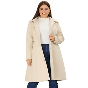 Women's Plus Size Overcoat Single Breasted Belted Long Peacoat