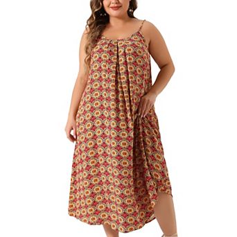 Women's Summer Casual Tie Dye Printed Bohemian Spaghetti Strap Beach Long Maxi Dress