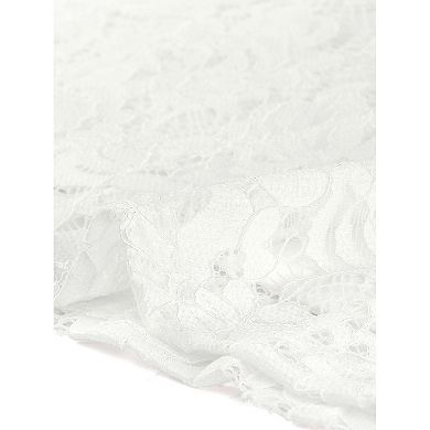 Elegant Lace Blouse For Women's Semi Sheer 3/4 Sleeve Off Shoulder Peplum Top