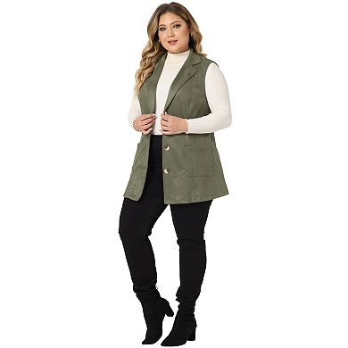 Women's Plus Size Fashion Jacket Winter Sleeveless Suede Vest