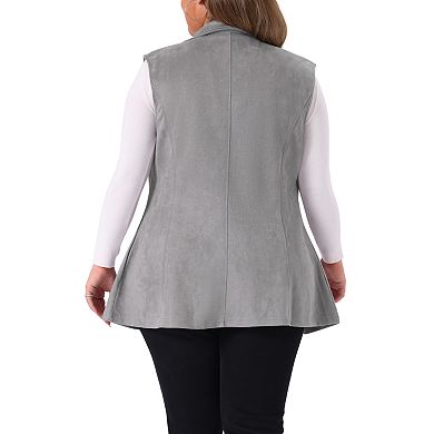 Women's Plus Size Fashion Jacket Winter Sleeveless Suede Vest