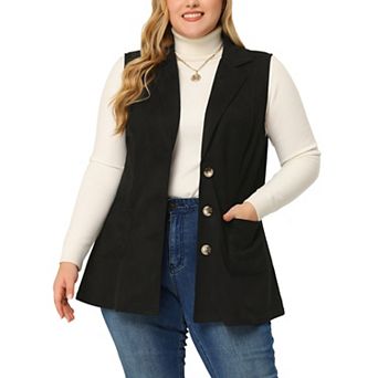 Women's Plus Size Fashion Jacket Winter Sleeveless Suede Vest