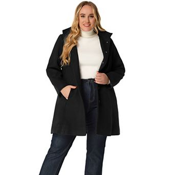 Women's Plus Size Fashion Hooded Outerwear Winter Overcoat