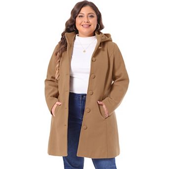 Women's Plus Size Fashion Hooded Outerwear Winter Overcoat