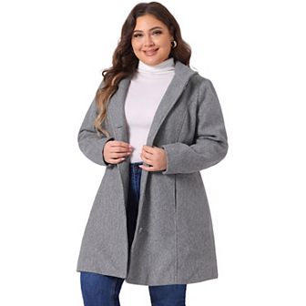 Women's Plus Size Fashion Hooded Outerwear Winter Overcoat