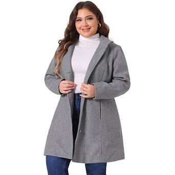 Women's Plus Size Fashion Hooded Outerwear Winter Overcoat
