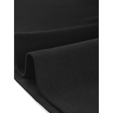 Women's Elegant Contrast Ruffle Stand Collar Bow Tie Office Dress