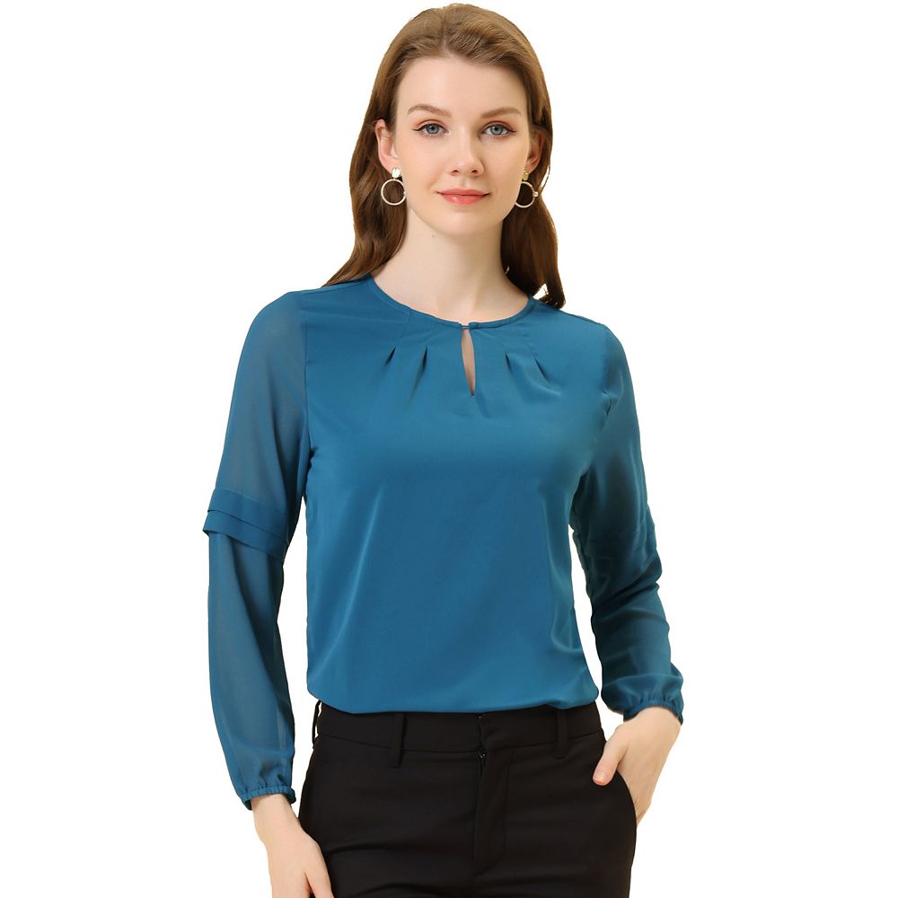 トップス eaphi SHEER FLAT COLLAR BLOUSE SHEER FLAT COLLAR BLOUSE