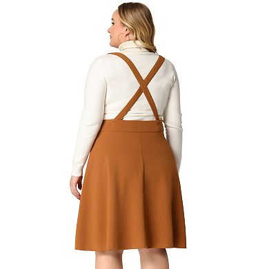 Women's Plus Size Detachable Strap A-Line Suspender Skirt
