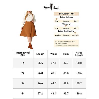 Women's Plus Size Detachable Strap A-Line Suspender Skirt
