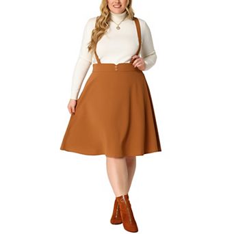Women's Plus Size Detachable Strap A-Line Suspender Skirt