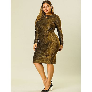 Women's Plus Size Bodycon Prom Shinny Cocktail Party Dress