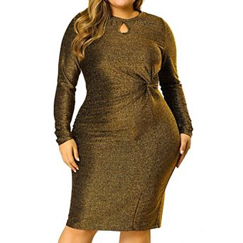 Women's Plus Size Bodycon Prom Shinny Cocktail Party Dress