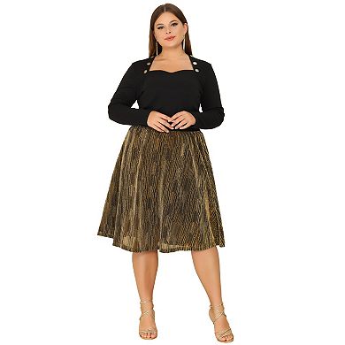 Women's Plus Size Party Metallic Sparkle Sequin Fall Skirt