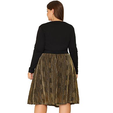 Women's Plus Size Party Metallic Sparkle Sequin Fall Skirt