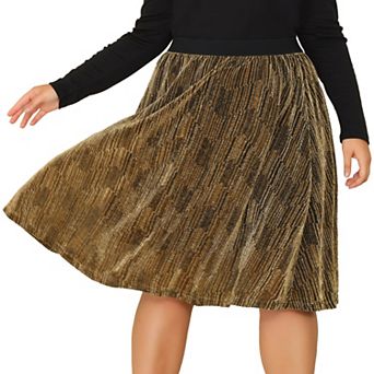 Women's Plus Size Party Metallic Sparkle Sequin Fall Skirt