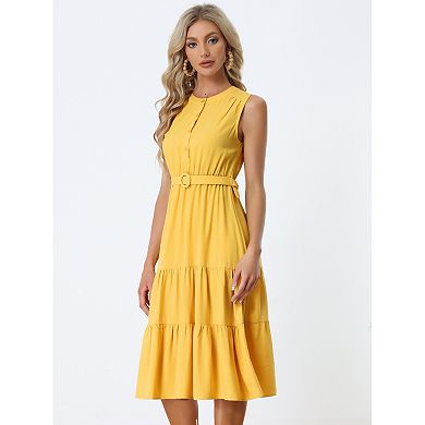 Summer dress with attached belt main image 1