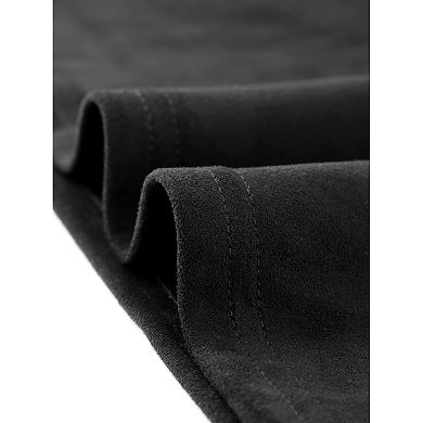 Women's Faux Suede Zipper Front Elegant Pinafore Overall Mini Dress