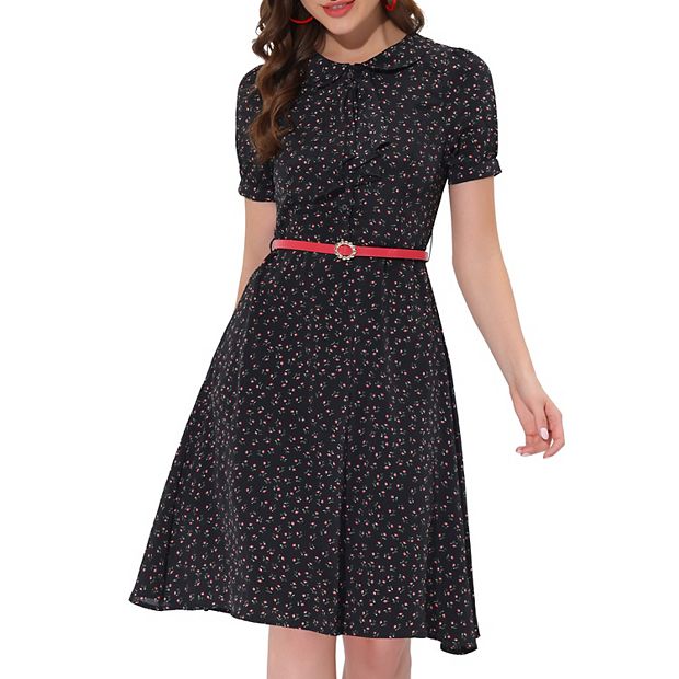 peter pan collar formal dress Vintage Dark Academia Peter Pan Collar Dress M I Retro Fairy main image 0