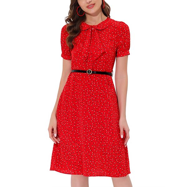 Matilda Sleeveless Floral Dress with Peter Pan Collar & Side Bows main image 0