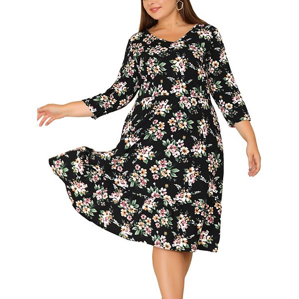 Volume Discounts Plus Size Short Sleeve Ruffle Deep V-Neck A-Line Floor Length Evening Dresses