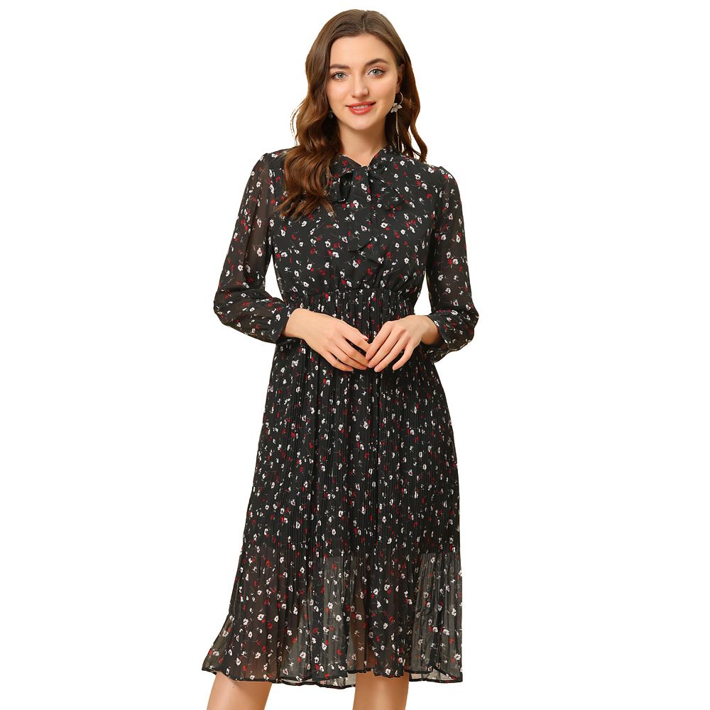 Women's Cream Tie-Up Neck Maxi Dress with Floral Applique Detail main image 1