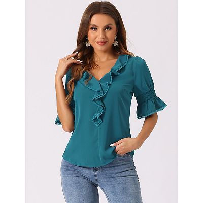 V shops neck chiffon blouse