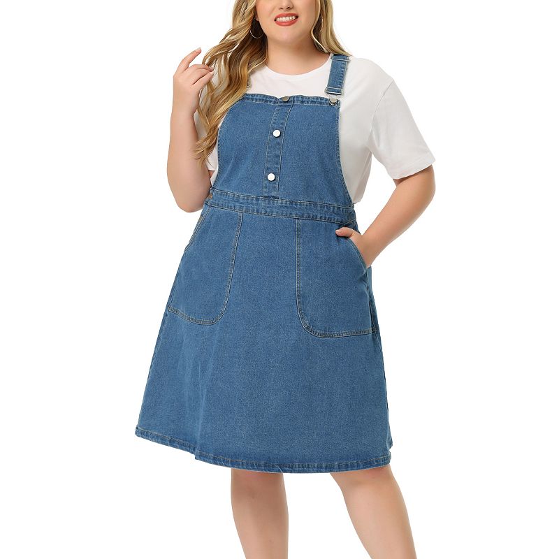 Plus size denim hot sale jumper skirt