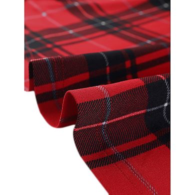 Women's Plaid Lace Up Sleeveless Adjustable Strap Party A-Line Dress