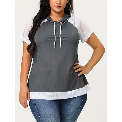 Women's Plus Size Short Sleeves Color Block Sport Activewear Women's Plus Size Short Sleeves Color Block Sport Activewear
