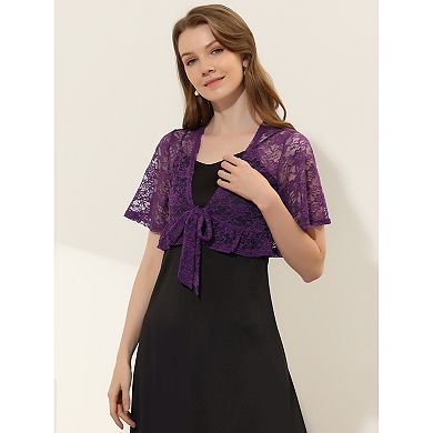 Stylish Short Sleeve Sheer Crop Shrug for Dresses & Tops