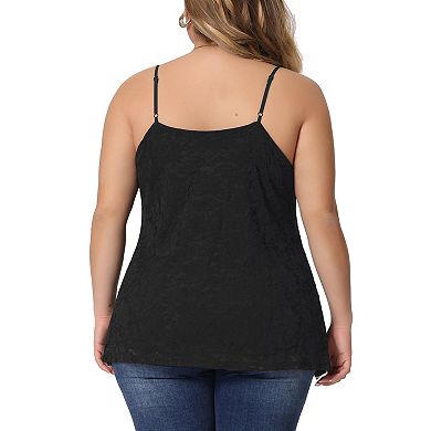 Women's Plus Cami Lace Adjustable Strap Elegant Sleeveless Camisole