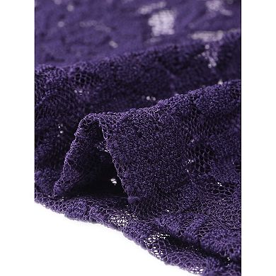 Women's See Through Long Sleeve Turtle-Neck Sheer Floral Lace Blouse Top