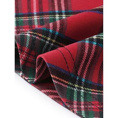 Women's Plus Size Overall Pinafore Dress Casual Plaid Printed Swing Adjustable Straps Dresses