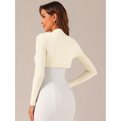 Elegant Shrugs for Women's Long Sleeve Knit Open Front Bolero Shrug