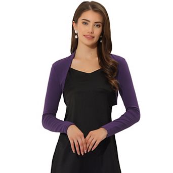 Elegant Shrugs For Women's Long Sleeve Knit Open Front Bolero Shrug