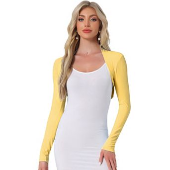 Elegant Shrugs For Women's Long Sleeve Knit Open Front Bolero Shrug