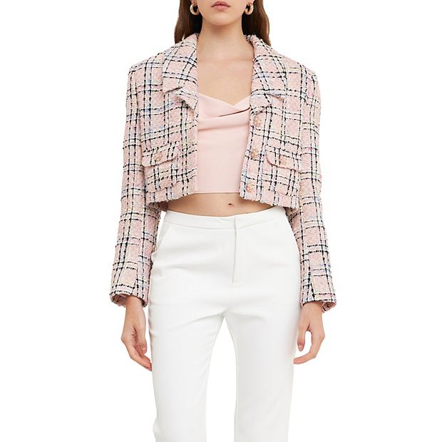 Multi Tweed Cropped Blazer