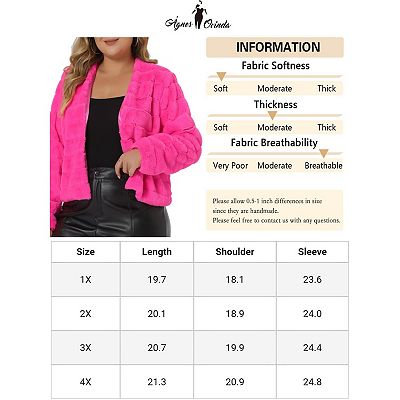 Plus size faux fur cropped jacket clearance
