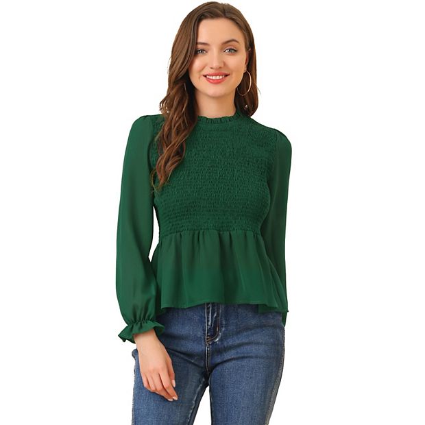 Mock neck peplum top online