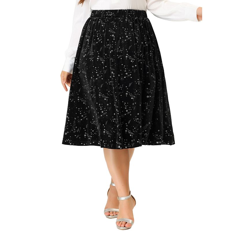 Women's 24seven Comfort Apparel Classic Knee-Length Black Skirt