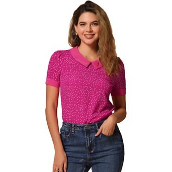 Women's Peter Pan Collar Shirt 1950s Vintage Polka Dots Blouse