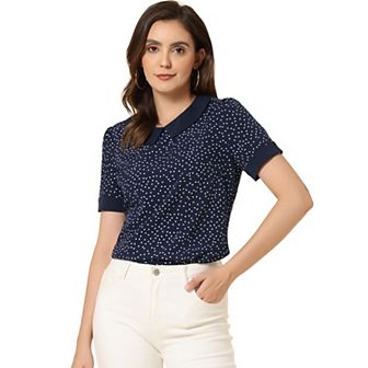 Women's Peter Pan Collar Shirt 1950s Vintage Polka Dots Blouse