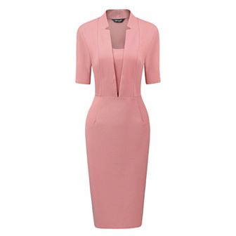 Sheath Dress for Women's V Neck Short Sleeve Work Office Bodycon Midi Dresses