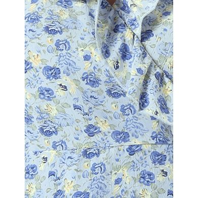 Women's Floral V Neck Wrap Top Long Sleeve Tie Waist Ruffle Peplum Blouse