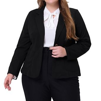 Women's Plus Size Work Notch Lapel Buttons Front Blazers Jackets