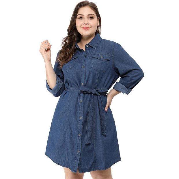 chinese dress ladies Plus Size Donnie Drawstring Shirt Dress